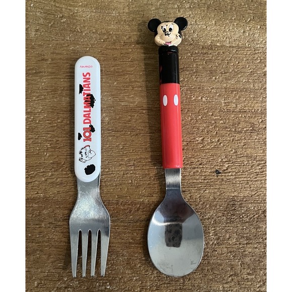 Disney Other - Disney Mickey Mouse 101 Dalmatians Child Kids Flatware Fork Spoon 2 Pc Set